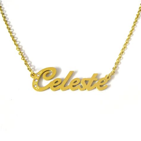 Fairladyhood Custom Personalized Name Necklace Celeste Letter Gold