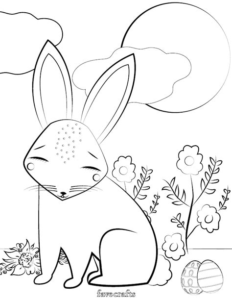 printable easter bunny coloring page favecraftscom