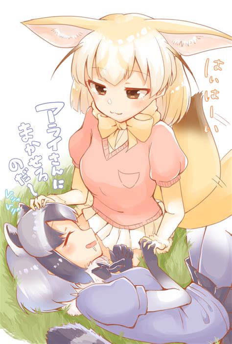 common raccoon and fennec kemono friends drawn by amaou