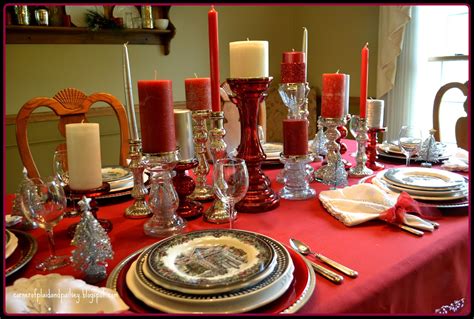 corner of plaid and paisley christmas tablescape red and