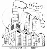 Factory Air Clipart Building Polluting Outlined Drawing Illustration Pollution Coloring Visekart Posters Royalty Pages Poster Cartoon Vector Printable Prints Template sketch template