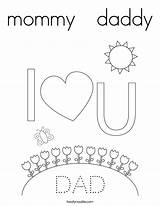 Coloring Daddy Mommy Hugs Happy Kisses Mother Dad Mom Mothers Father Print Built California Usa Twistynoodle Noodle sketch template
