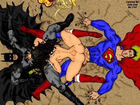 superman and batman fucked by wonder woman justice league group sex
