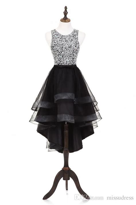 Silver Sequin Black High Low Evening Gown Cocktail Party Sexy Dresses