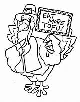 Turkey Thanksgiving Coloring Funny Pages Tofu Labels sketch template