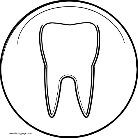 dental circle tooth coloring page wecoloringpagecom