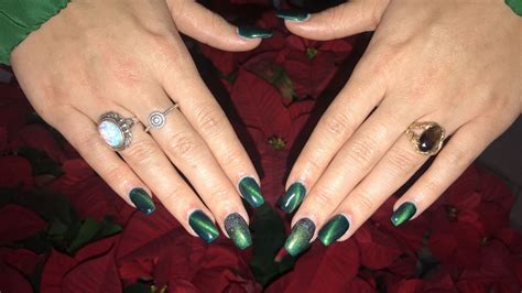 city  emerald dnd wintergreen cateye class ring nail spa nails