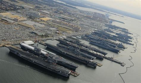 aerial view  naval station norfolk shows     learned