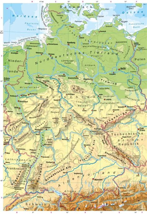 stumme karte deutschland mit fluessen und gebirgen stumme karte hessen