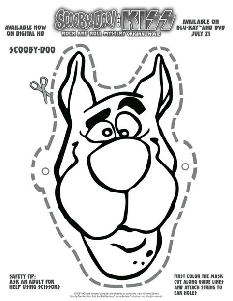 scooby doo face coloring pages