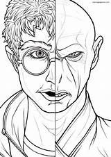 Voldemort Hogwarts Ausmalen Ausmalbild Draco Lovegood Coloringonly Pt2 sketch template