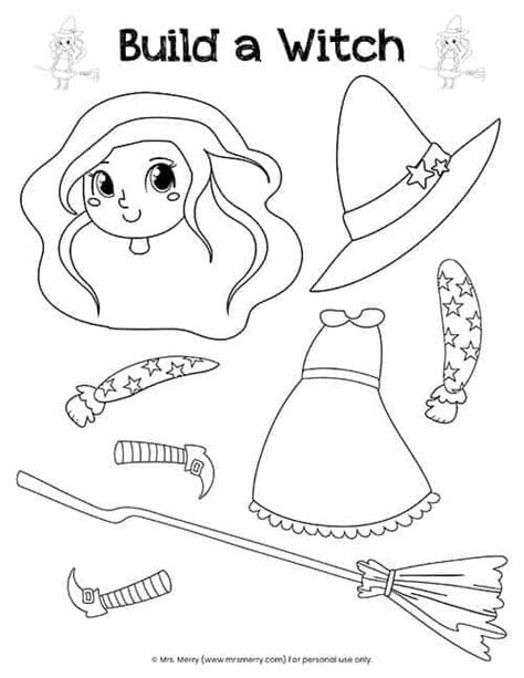 halloween witch printable build  witch  merry