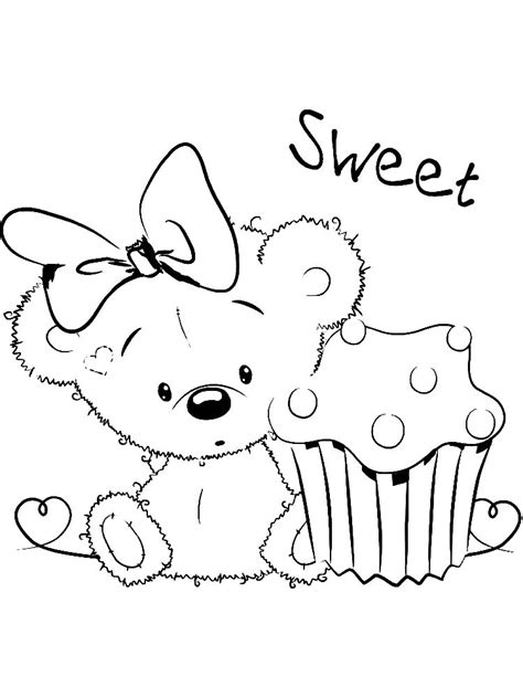 valentines day teddy bear coloring pages     bear
