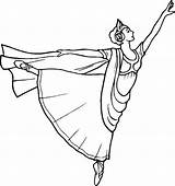 Coloring Ballet Ballerina Pages Girl Beautiful Classic Classical Move Tutu Template sketch template