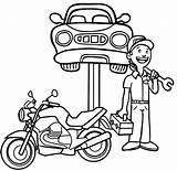 Mechanic Motorcycle Sheets Helpers Coloringpagesfortoddlers sketch template