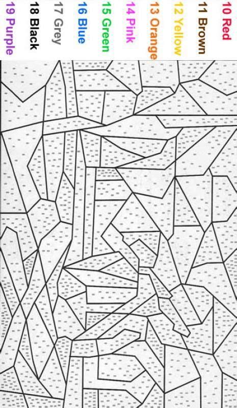 color  number coloring pages  adults beginner color  number