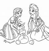 Frozen Coloring Pages Elsa Anna Olaf sketch template