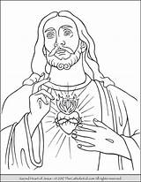 Coloring Jesus Heart Pages Sacred Drawing Catholic Printable Thecatholickid Print Kids Adults Preschool Sheets Jesu Getcolorings Color Cross Christmas Online sketch template