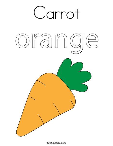 carrot coloring page twisty noodle