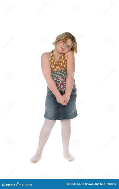 Cute Young Girl Looking Shy And Bashful Stock Image Image Of Teen
