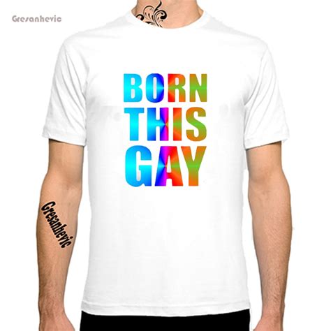 born this gay pride new fashion man t shirt cotton o neck mens short