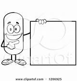 Pill Sign Happy Clipart Mascot Standing Cartoon Royalty Toon Hit Vector Aid Running Kit First sketch template