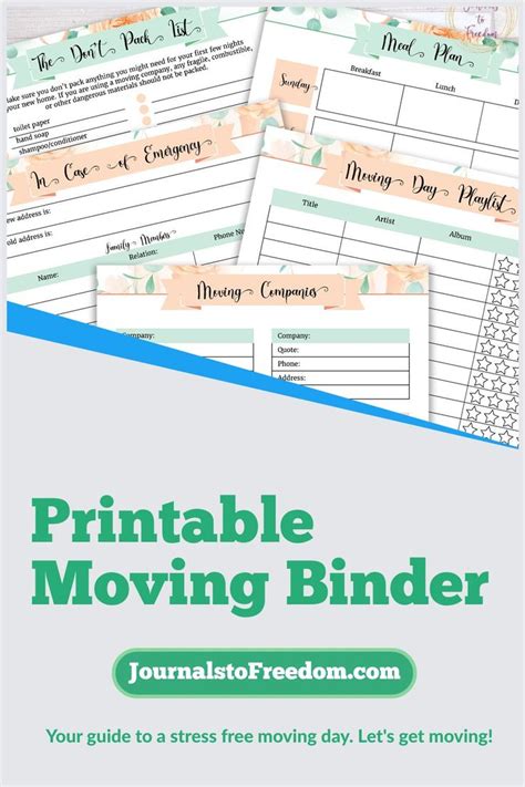 printable moving binder   moving binder moving planner