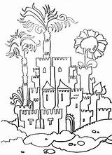 Castle Buildings Architecture Coloring Kb sketch template