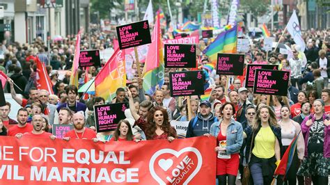 Thousands March For Equal Marriage Rights In Northern Ireland Uk News