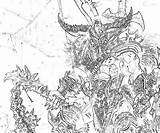 Diablo Barbarian War Terror Coloring Printable Pages Great Fujiwara Yumiko Diablo3 sketch template