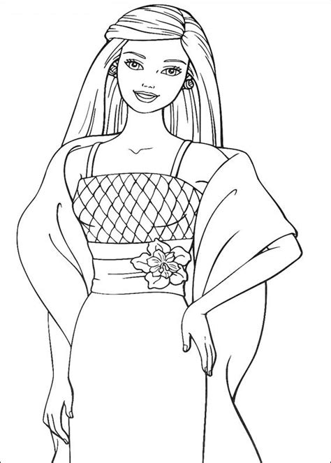 beautiful barbie coloring page  printable coloring pages  kids