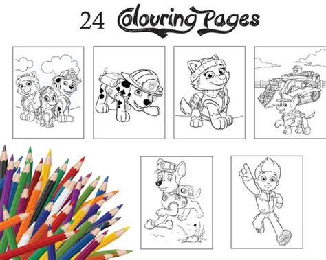assorted children colouring pagescolouring book activity etsy