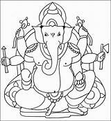 Ganesha Ganesh Drawing Lord Kids Sketch Ji Simple Wallpaper Easy Drawings Sketches Ganpati Pencil Color Colour Coloring Pages God Clipart sketch template
