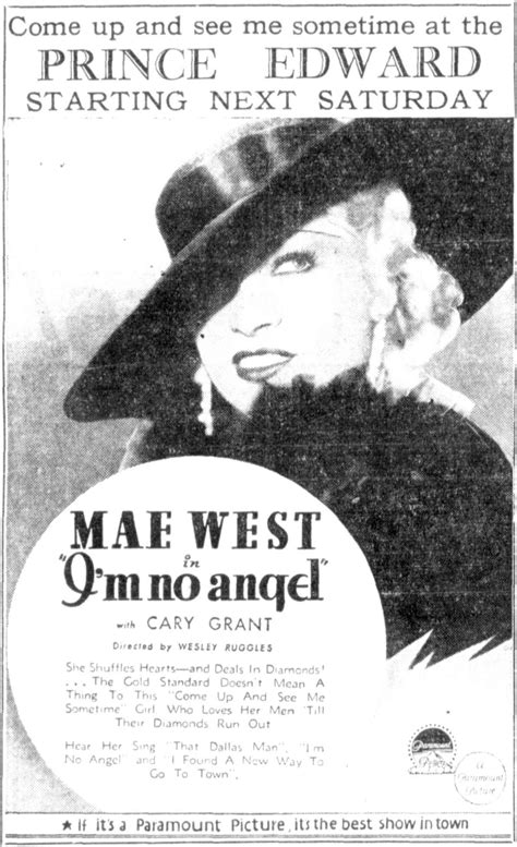 sydney prince edward theatre ad for the mae west film i m no angel in the sunday sun and