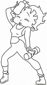 Coloring Betty Boop Pages Fitness Workout Doing Kids Cartoon Color Print Coloringpages101 Getcolorings Printable Modest sketch template