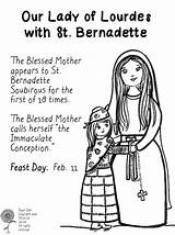 Lourdes Coloring Lady St Printable Bernadette Pages Kids Mary Therese Jesus Saints Feast Catholic Mother Color Worksheets Click Choose Board sketch template