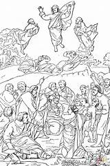 Transfiguration Coloring Christ Pages Jesus Clipart Printable Raphael Popular Super sketch template
