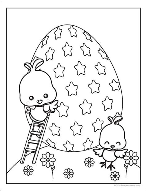 easter coloring pages printable set  bunnies chicks  eggs