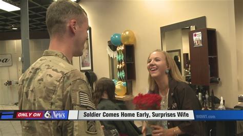 soldier comes home early surprises wife youtube