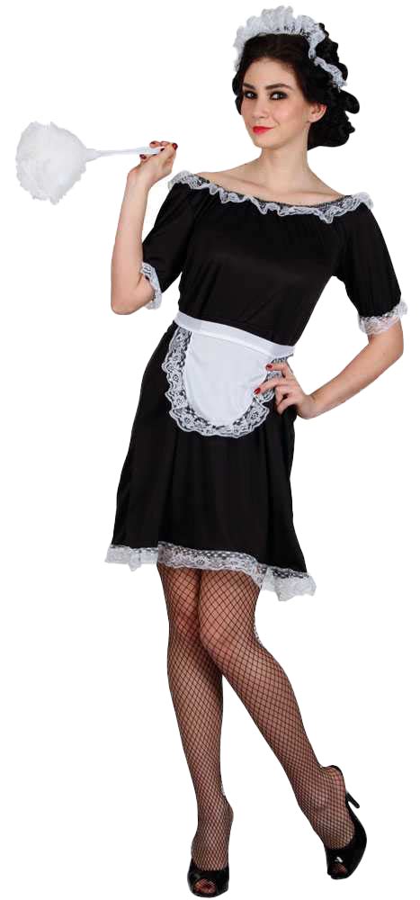 Sexy French Maid Ladies Fancy Dress Hen Party Uniform Adults Womens