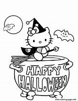 Witch Kitty Coloring Hello Pages Printable Color sketch template