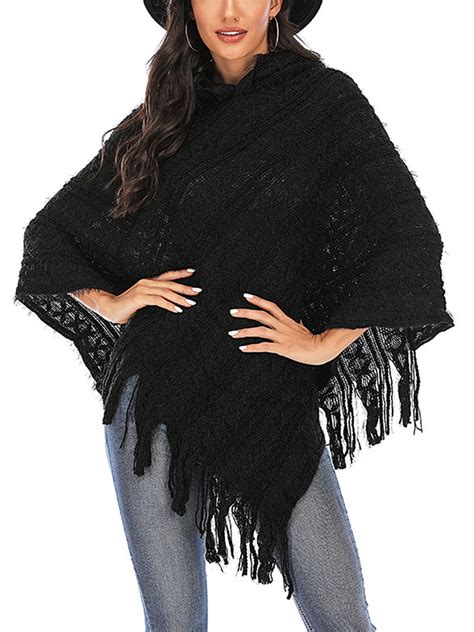 dodoing womens hooded capes poncho  women mexican poncho poncho relaxed shawls wrap coats