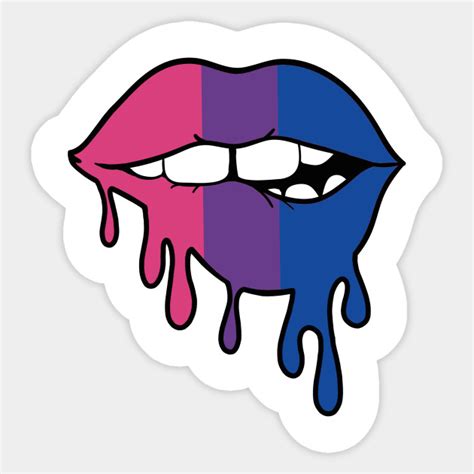 bi lips bisexual pride sticker teepublic