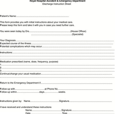 miscarriage discharge forms