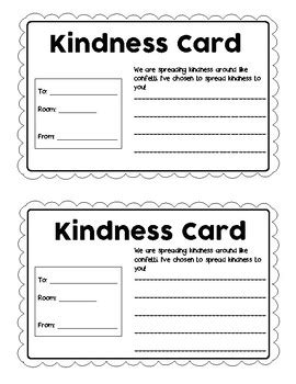 kindness note template  kids