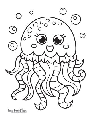 simple jellyfish coloring pages