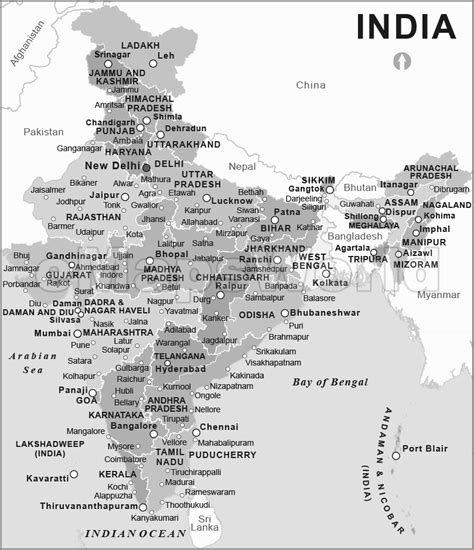 india political map black  white black  white political map  india political india