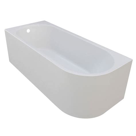 Brookvale 1700 J Shaped Single Ended Bath With Front Panel White