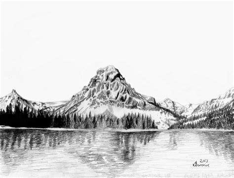 mountain pencil sketch  paintingvalleycom explore collection