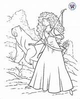 Coloring Brave Merida Princess Pages sketch template
